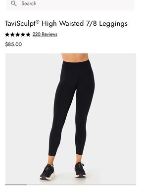 TaviSculpt High-Rise 7/8 Leggings — Black